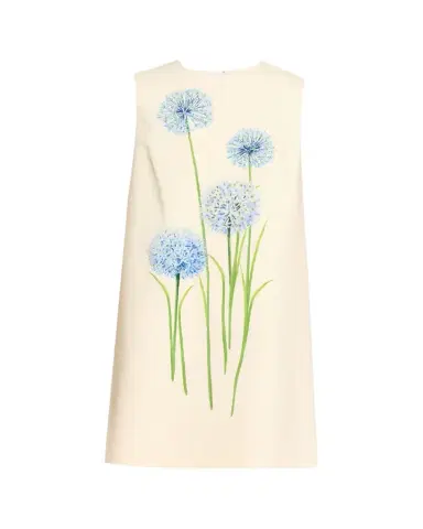 Oscar de la Renta Alliums-Print Sleeveless Mini Shift Dress | Thumbnail 1 Oscar de la Renta Alliums-Print Sleeveless Mini Shift Dress | Thumbnail 1