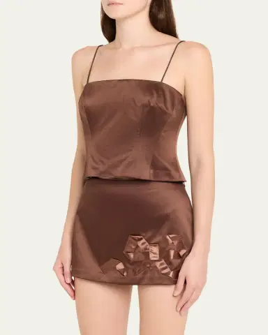 LoveShackFancy Cassana Satin Sleeveless Top | Thumbnail 4 LoveShackFancy Cassana Satin Sleeveless Top | Thumbnail 4