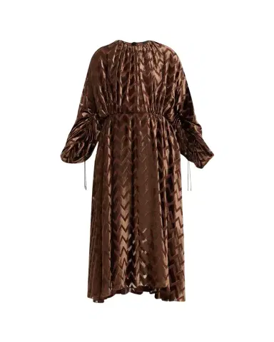Lanvin Zig Zag Devore Velvet Midi Dress | Thumbnail 1 Lanvin Zig Zag Devore Velvet Midi Dress | Thumbnail 1
