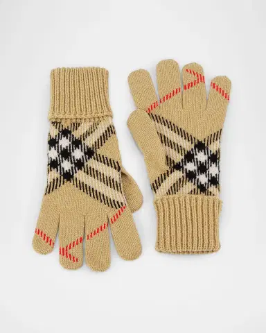 Burberry Check Cashmere-Blend Gloves | Thumbnail 2 Burberry Check Cashmere-Blend Gloves | Thumbnail 2