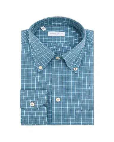Salvatore Piccolo Men's Cotton Plaid Pocket Button-Down Shirt | Thumbnail 1 Salvatore Piccolo Men's Cotton Plaid Pocket Button-Down Shirt | Thumbnail 1