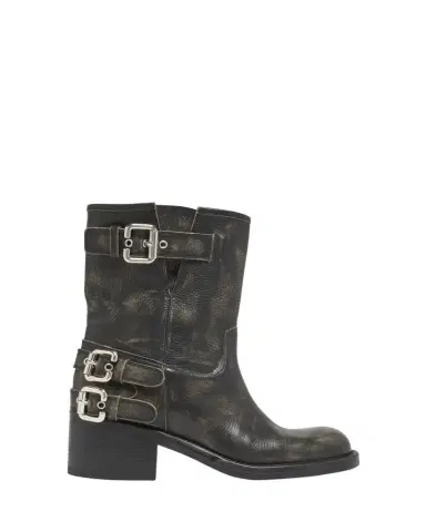Chloé Dakota Burnished Leather Moto Ankle Boots | Thumbnail 1 Chloé Dakota Burnished Leather Moto Ankle Boots | Thumbnail 1
