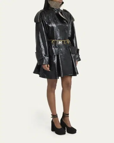 Chloé Coated Linen Belted Riding Trench Coat | Thumbnail 4 Chloé Coated Linen Belted Riding Trench Coat | Thumbnail 4