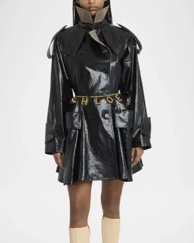 Chloé Coated Linen Belted Riding Trench Coat | Thumbnail 8 Chloé Coated Linen Belted Riding Trench Coat | Thumbnail 8