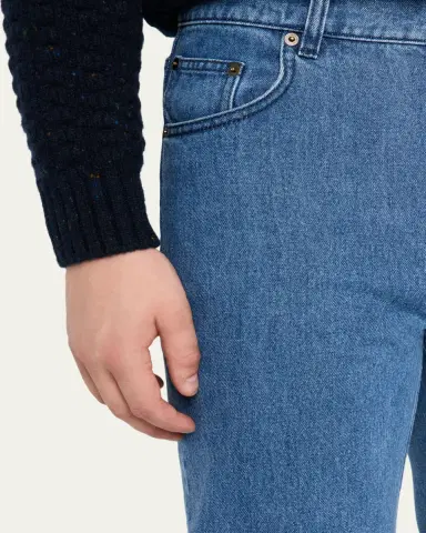 Gabriela Hearst Men's Rey Straight Leg Cotton Denim Jeans | Thumbnail 5 Gabriela Hearst Men's Rey Straight Leg Cotton Denim Jeans | Thumbnail 5