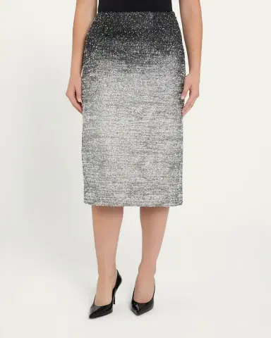 Oscar de la Renta Ombre Metallic Boucle Jacquard Midi Pencil Skirt | Thumbnail 4 Oscar de la Renta Ombre Metallic Boucle Jacquard Midi Pencil Skirt | Thumbnail 4