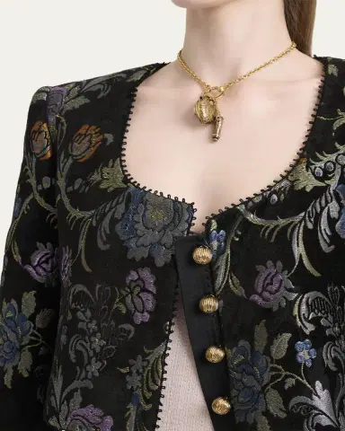 Chloé Floral Brocade Crop Jacket | Thumbnail 5 Chloé Floral Brocade Crop Jacket | Thumbnail 5