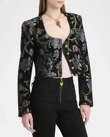Chloé Floral Brocade Crop Jacket | Thumbnail 8 Chloé Floral Brocade Crop Jacket | Thumbnail 8