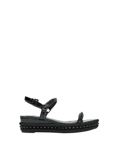 Christian Louboutin 60mm Pyraclou Patent Spike Wedge Sandals | Thumbnail 1 Christian Louboutin 60mm Pyraclou Patent Spike Wedge Sandals | Thumbnail 1
