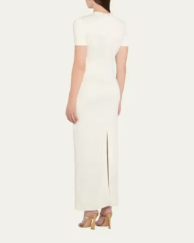 Oscar de la Renta Short-Sleeve Allium Print Jersey Maxi Dress | Thumbnail 3 Oscar de la Renta Short-Sleeve Allium Print Jersey Maxi Dress | Thumbnail 3