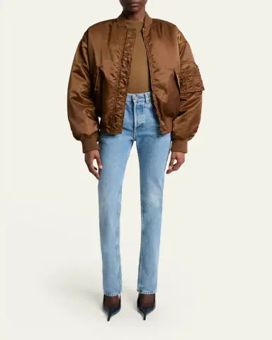 Saint Laurent Satin Bomber Jacket | Thumbnail 2 Saint Laurent Satin Bomber Jacket | Thumbnail 2