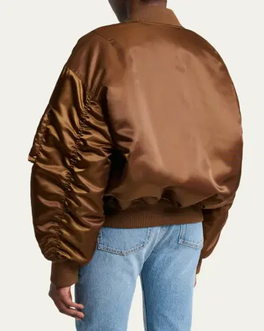 Saint Laurent Satin Bomber Jacket | Thumbnail 3 Saint Laurent Satin Bomber Jacket | Thumbnail 3