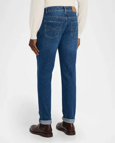 Brunello Cucinelli Men's Slim Light-Wash Denim Jeans | Thumbnail 2 Brunello Cucinelli Men's Slim Light-Wash Denim Jeans | Thumbnail 2