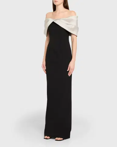 Pamella Roland Mikado Off-The-Shoulder Crepe Column Gown | Thumbnail 11 Pamella Roland Mikado Off-The-Shoulder Crepe Column Gown | Thumbnail 11