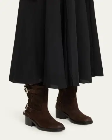 Chloé Dakota Suede Moto Ankle Boots | Thumbnail 4 Chloé Dakota Suede Moto Ankle Boots | Thumbnail 4