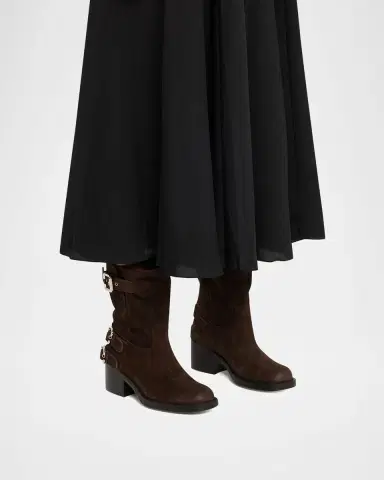 Chloé Dakota Suede Moto Ankle Boots | Thumbnail 6 Chloé Dakota Suede Moto Ankle Boots | Thumbnail 6