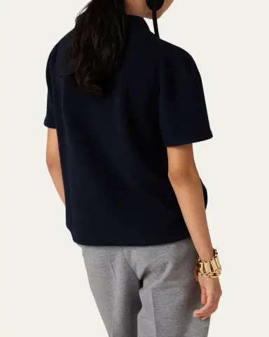 Miu Miu Cashmere Short-Sleeve Polo Shirt | Thumbnail 4 Miu Miu Cashmere Short-Sleeve Polo Shirt | Thumbnail 4