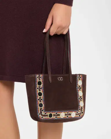 Valentino Garavani Nellcote Mirror-Embellished Suede Mini Tote Bag | Thumbnail 11 Valentino Garavani Nellcote Mirror-Embellished Suede Mini Tote Bag | Thumbnail 11