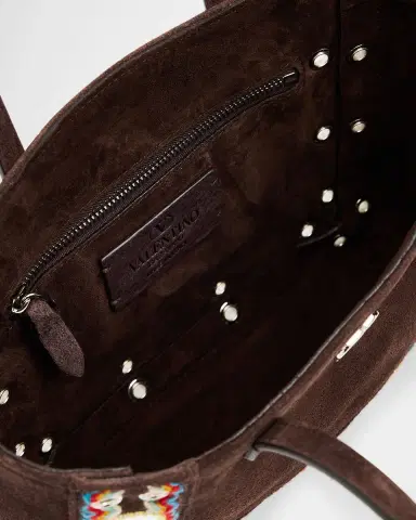 Valentino Garavani Nellcote Mirror-Embellished Suede Mini Tote Bag | Thumbnail 14 Valentino Garavani Nellcote Mirror-Embellished Suede Mini Tote Bag | Thumbnail 14