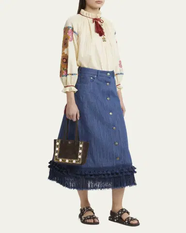 Valentino Garavani Nellcote Mirror-Embellished Suede Mini Tote Bag | Thumbnail 8 Valentino Garavani Nellcote Mirror-Embellished Suede Mini Tote Bag | Thumbnail 8