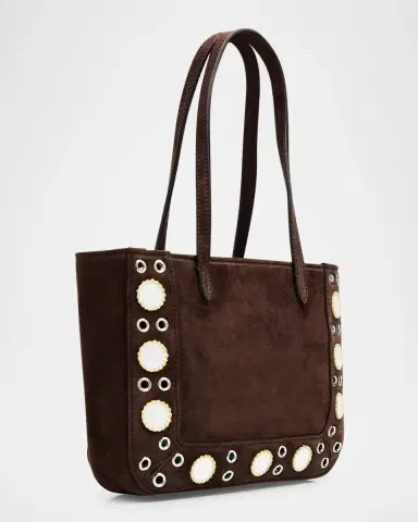 Valentino Garavani Nellcote Mirror-Embellished Suede Mini Tote Bag | Thumbnail 10 Valentino Garavani Nellcote Mirror-Embellished Suede Mini Tote Bag | Thumbnail 10