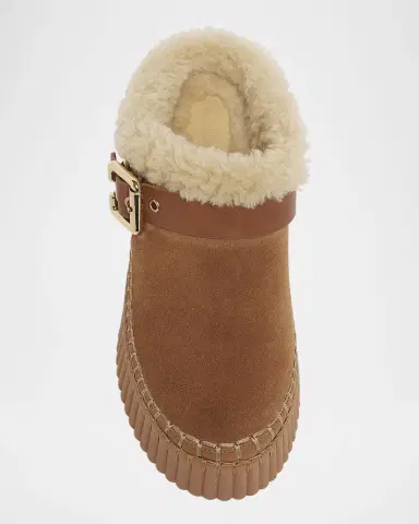 Chloé Nama Suede Shearling-Lined Platform Clogs | Thumbnail 10 Chloé Nama Suede Shearling-Lined Platform Clogs | Thumbnail 10