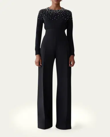 Carolina Herrera Pearly Collar Silk-Cotton Sweater | Thumbnail 2 Carolina Herrera Pearly Collar Silk-Cotton Sweater | Thumbnail 2