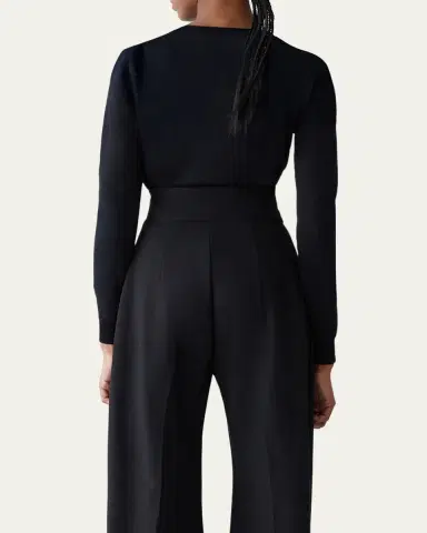 Carolina Herrera Pearly Collar Silk-Cotton Sweater | Thumbnail 3 Carolina Herrera Pearly Collar Silk-Cotton Sweater | Thumbnail 3