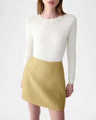 Carolina Herrera Pearly Collar Silk-Cotton Sweater | Thumbnail 7 Carolina Herrera Pearly Collar Silk-Cotton Sweater | Thumbnail 7