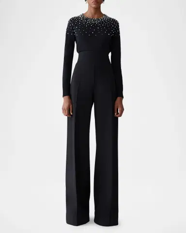 Carolina Herrera Pearly Collar Silk-Cotton Sweater | Thumbnail 8 Carolina Herrera Pearly Collar Silk-Cotton Sweater | Thumbnail 8