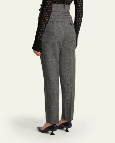 Lanvin High-Rise Check Cigarette Ankle Pants | Thumbnail 2 Lanvin High-Rise Check Cigarette Ankle Pants | Thumbnail 2