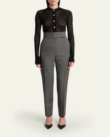 Lanvin High-Rise Check Cigarette Ankle Pants | Thumbnail 3 Lanvin High-Rise Check Cigarette Ankle Pants | Thumbnail 3