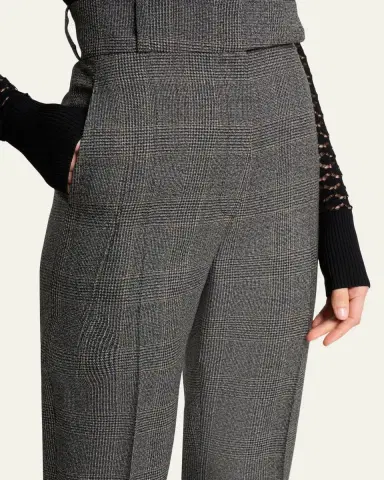 Lanvin High-Rise Check Cigarette Ankle Pants | Thumbnail 4 Lanvin High-Rise Check Cigarette Ankle Pants | Thumbnail 4