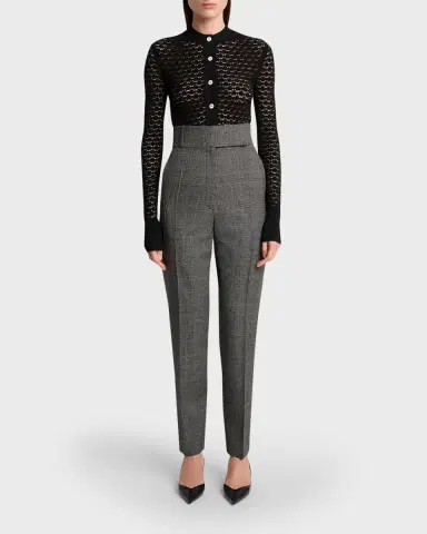 Lanvin High-Rise Check Cigarette Ankle Pants | Thumbnail 6 Lanvin High-Rise Check Cigarette Ankle Pants | Thumbnail 6