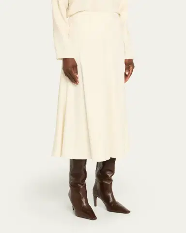 Brunello Cucinelli Wool-Stretch A-Line Midi Skirt | Thumbnail 4 Brunello Cucinelli Wool-Stretch A-Line Midi Skirt | Thumbnail 4
