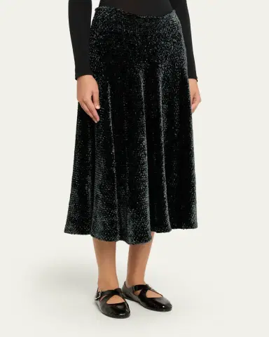 Alaïa Velvet A-Line Midi Skirt | Thumbnail 4 Alaïa Velvet A-Line Midi Skirt | Thumbnail 4