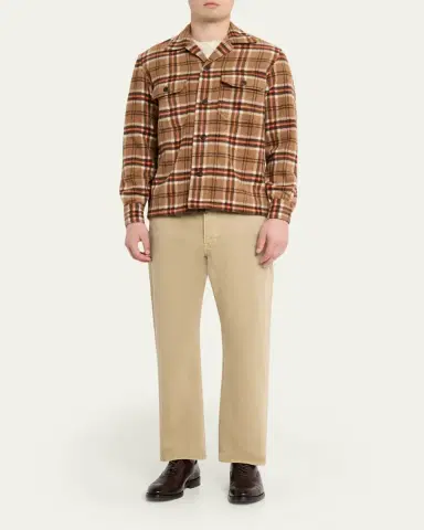 Salvatore Piccolo Men's Wool and Cashmere Double-Pocket Plaid Overshirt | Thumbnail 2 Salvatore Piccolo Men's Wool and Cashmere Double-Pocket Plaid Overshirt | Thumbnail 2