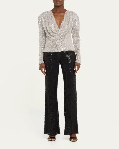 Ramy Brook Leon Sequined Cowl-Neck Blouse | Thumbnail 2 Ramy Brook Leon Sequined Cowl-Neck Blouse | Thumbnail 2