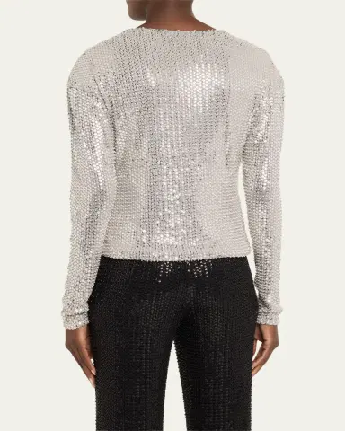 Ramy Brook Leon Sequined Cowl-Neck Blouse | Thumbnail 3 Ramy Brook Leon Sequined Cowl-Neck Blouse | Thumbnail 3