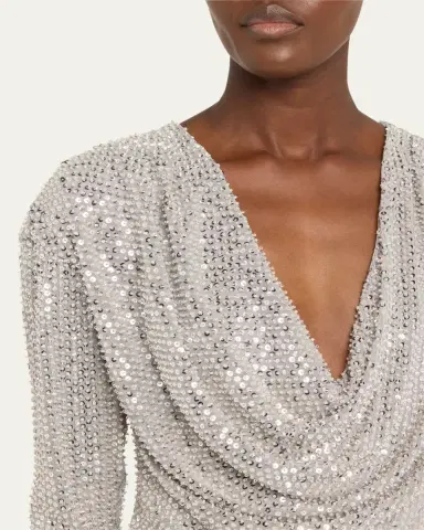 Ramy Brook Leon Sequined Cowl-Neck Blouse | Thumbnail 5 Ramy Brook Leon Sequined Cowl-Neck Blouse | Thumbnail 5