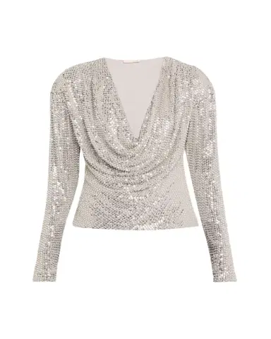 Ramy Brook Leon Sequined Cowl-Neck Blouse | Thumbnail 1 Ramy Brook Leon Sequined Cowl-Neck Blouse | Thumbnail 1