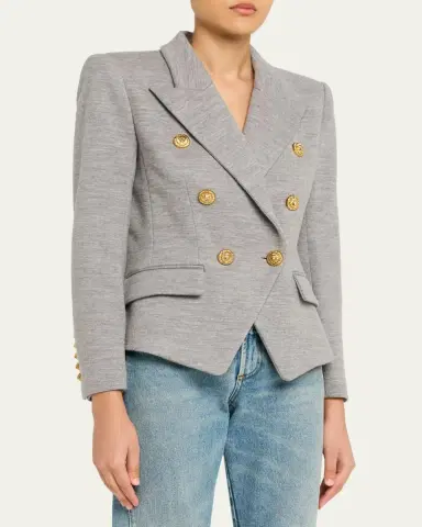 Balmain Double-Breasted Wool Blazer | Thumbnail 4 Balmain Double-Breasted Wool Blazer | Thumbnail 4