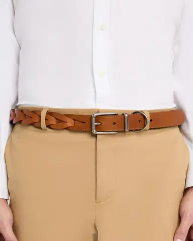 Ralph Lauren Purple Label Men's Woven Leather Belt | Thumbnail 2 Ralph Lauren Purple Label Men's Woven Leather Belt | Thumbnail 2