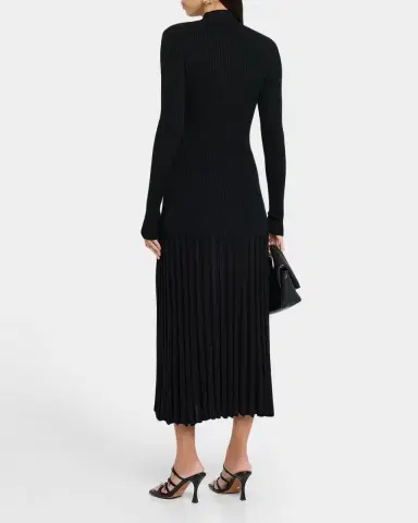 Proenza Schouler Jada Turtleneck Drop-Waist Button-Front Maxi Dress | Thumbnail 17 Proenza Schouler Jada Turtleneck Drop-Waist Button-Front Maxi Dress | Thumbnail 17