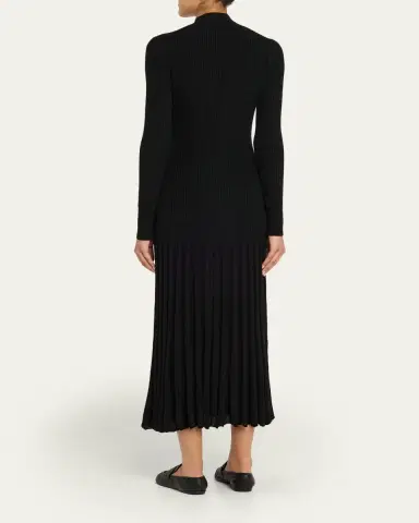 Proenza Schouler Jada Turtleneck Drop-Waist Button-Front Maxi Dress | Thumbnail 3 Proenza Schouler Jada Turtleneck Drop-Waist Button-Front Maxi Dress | Thumbnail 3