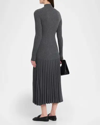 Proenza Schouler Jada Turtleneck Drop-Waist Button-Front Maxi Dress | Thumbnail 21 Proenza Schouler Jada Turtleneck Drop-Waist Button-Front Maxi Dress | Thumbnail 21
