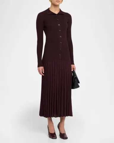 Proenza Schouler Jada Turtleneck Drop-Waist Button-Front Maxi Dress | Thumbnail 26 Proenza Schouler Jada Turtleneck Drop-Waist Button-Front Maxi Dress | Thumbnail 26