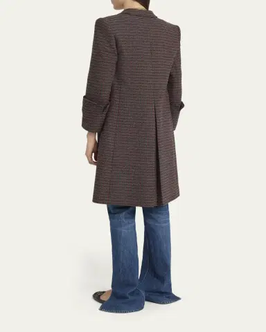 Chloé Houndstooth Wool-Blend Riding Coat | Thumbnail 3 Chloé Houndstooth Wool-Blend Riding Coat | Thumbnail 3