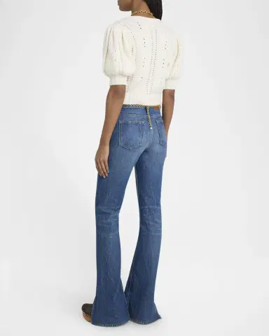 Chloé Denim Bootcut-Leg Split-Hem Pants | Thumbnail 7 Chloé Denim Bootcut-Leg Split-Hem Pants | Thumbnail 7