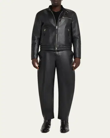 Tom Ford Men's Pebbled Leather Biker Jacket | Thumbnail 2 Tom Ford Men's Pebbled Leather Biker Jacket | Thumbnail 2